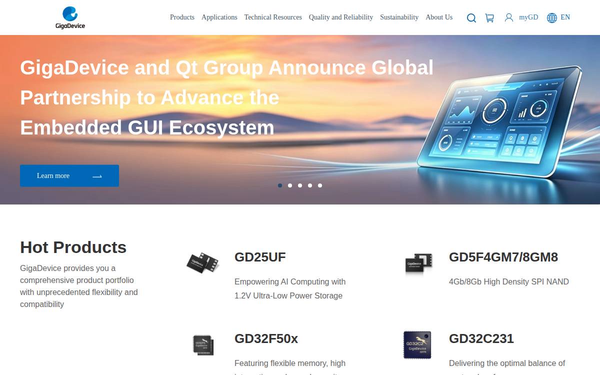 兆易创新 (GigaDevice) website preview