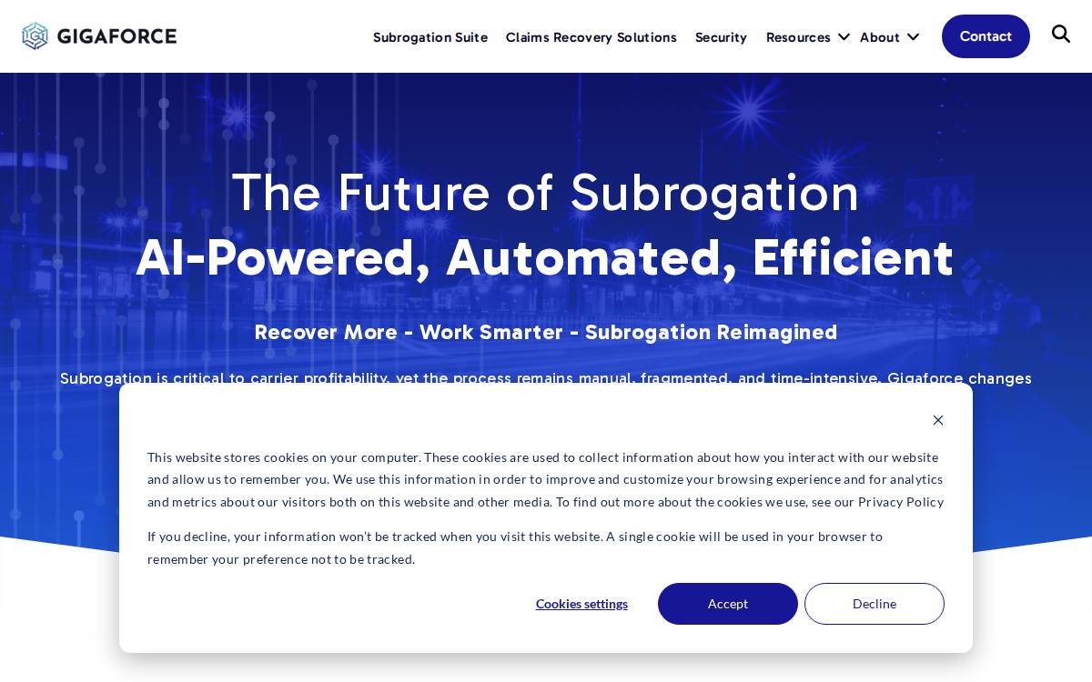 Gigaforce website preview