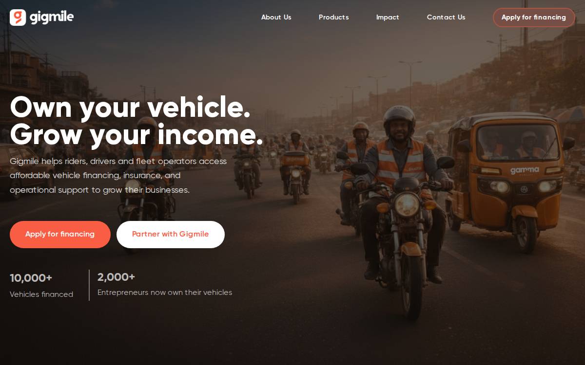 Gigmile website preview