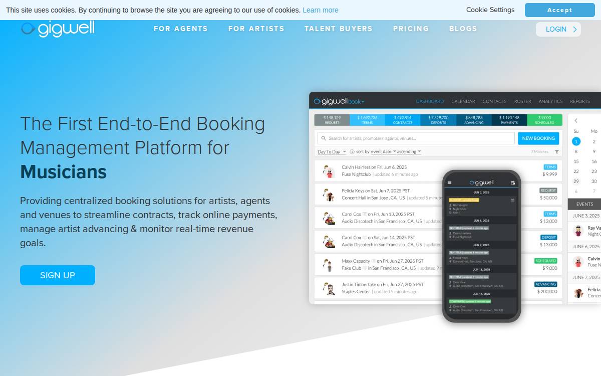 Gigwell website preview