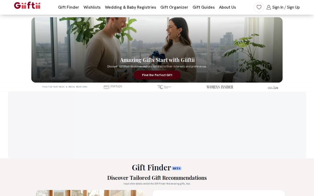 Giiftii Systems Inc. Website website preview