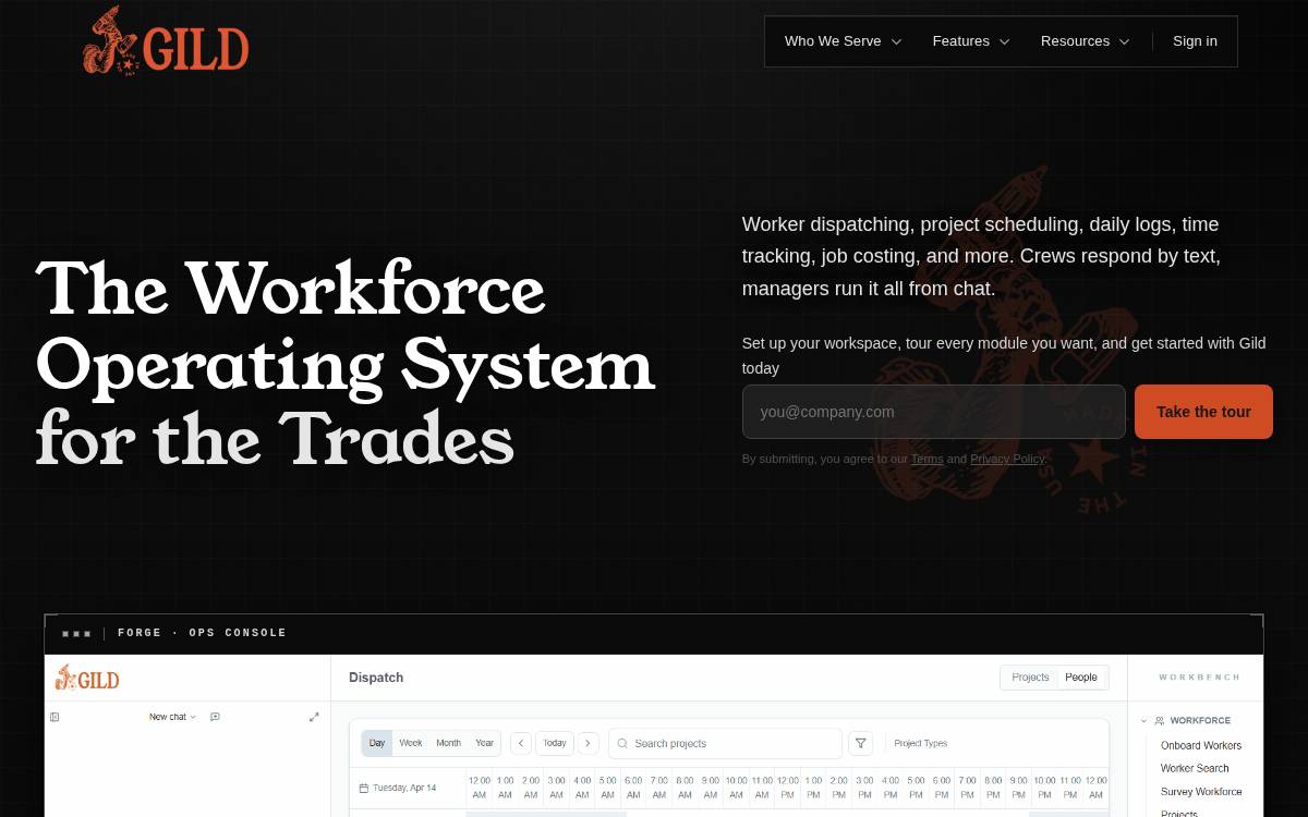 Gild website preview