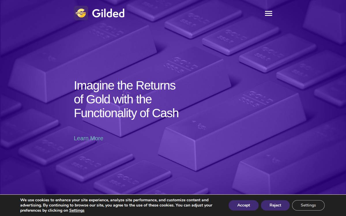 Gilded website preview