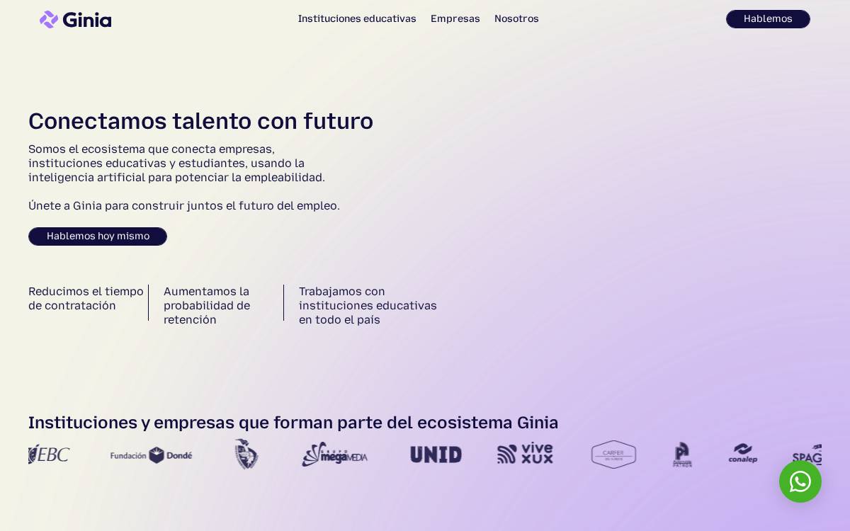 Ginia website preview
