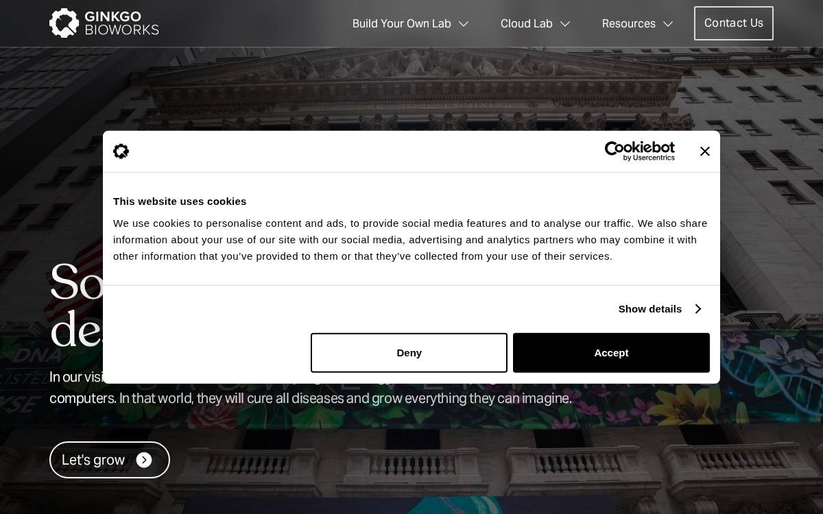 Ginkgo Bioworks website preview