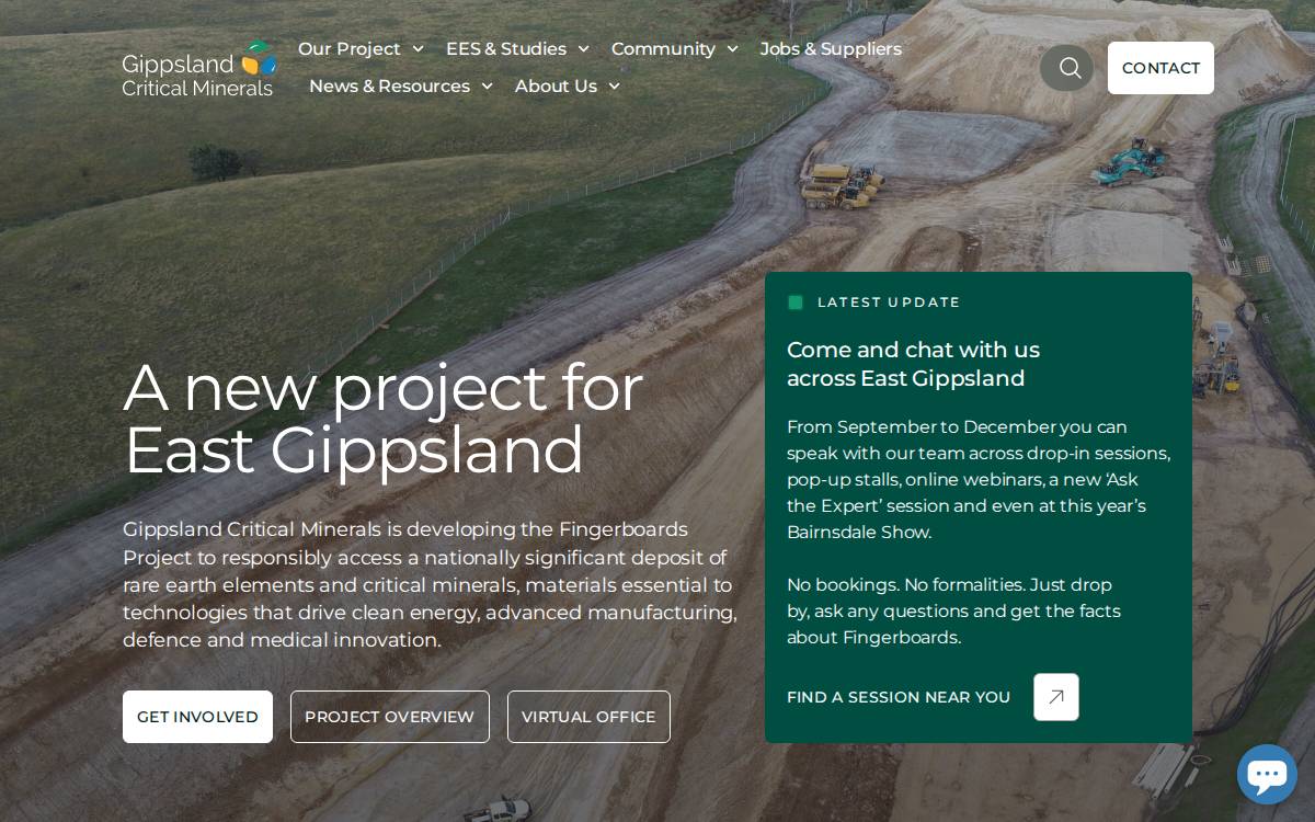 Gippsland Critical Minerals website preview