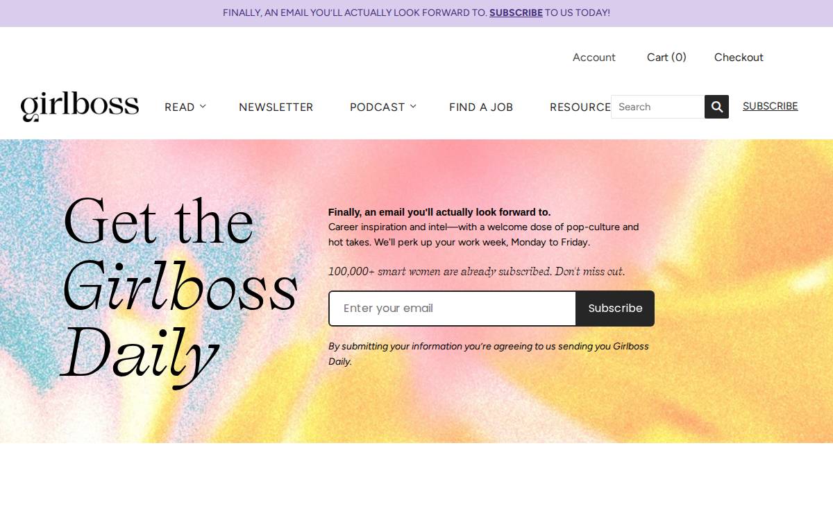 Girlboss website preview