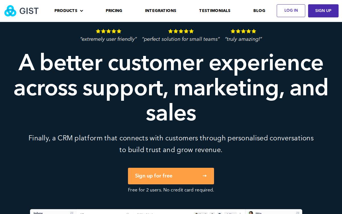 Gist website preview