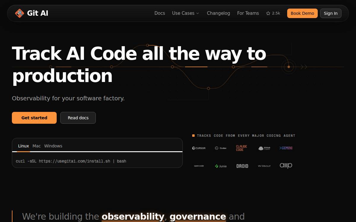 Git AI website preview