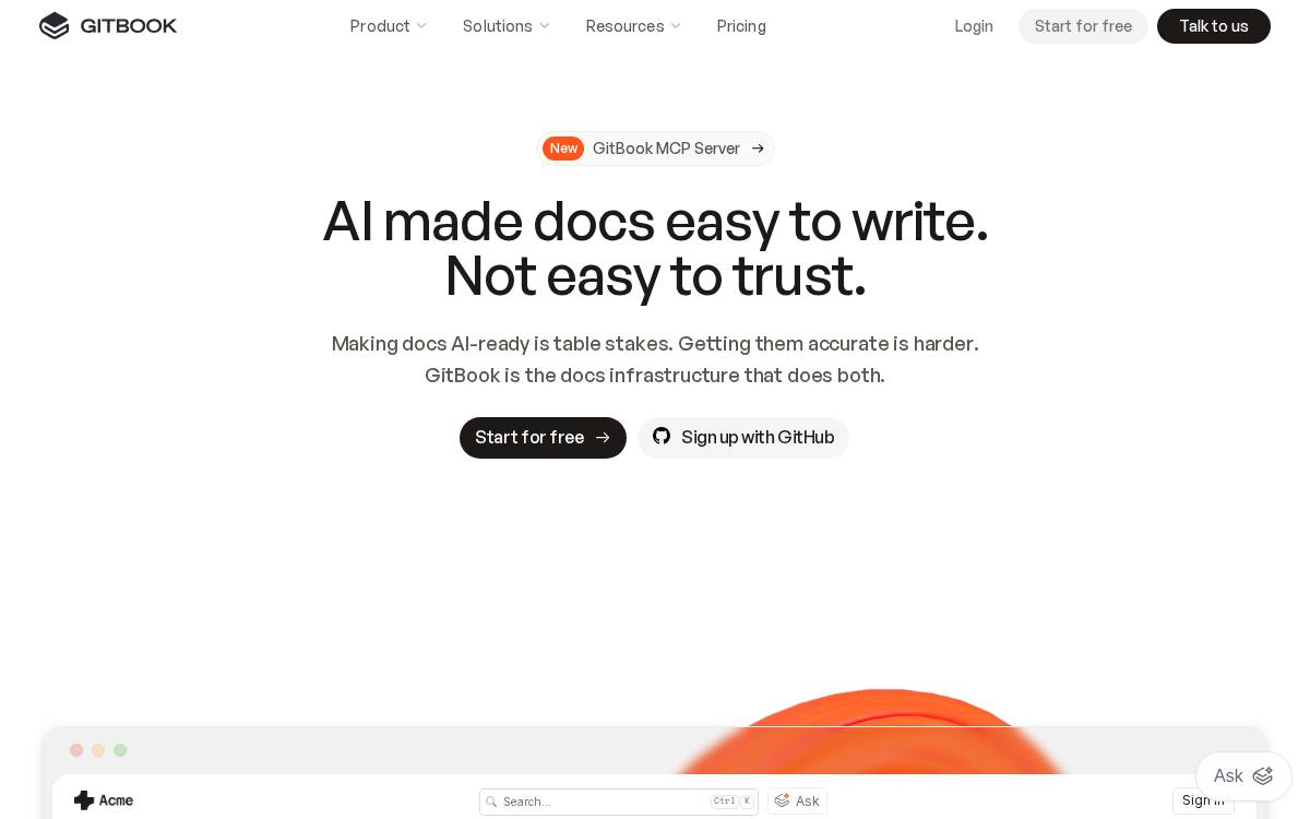 GitBook website preview