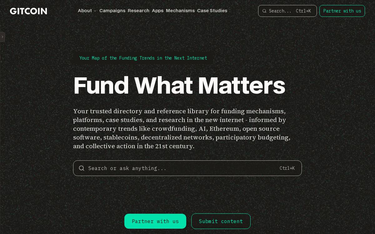 Gitcoin website preview