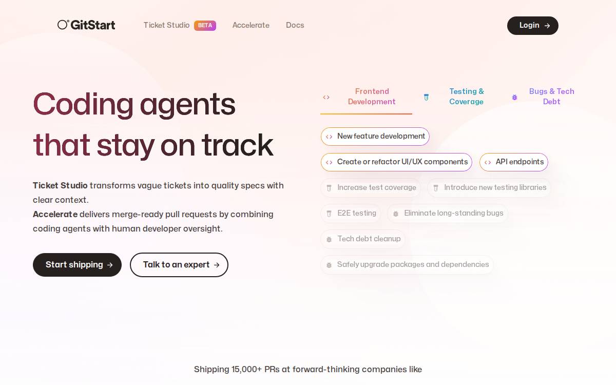 GitStart website preview