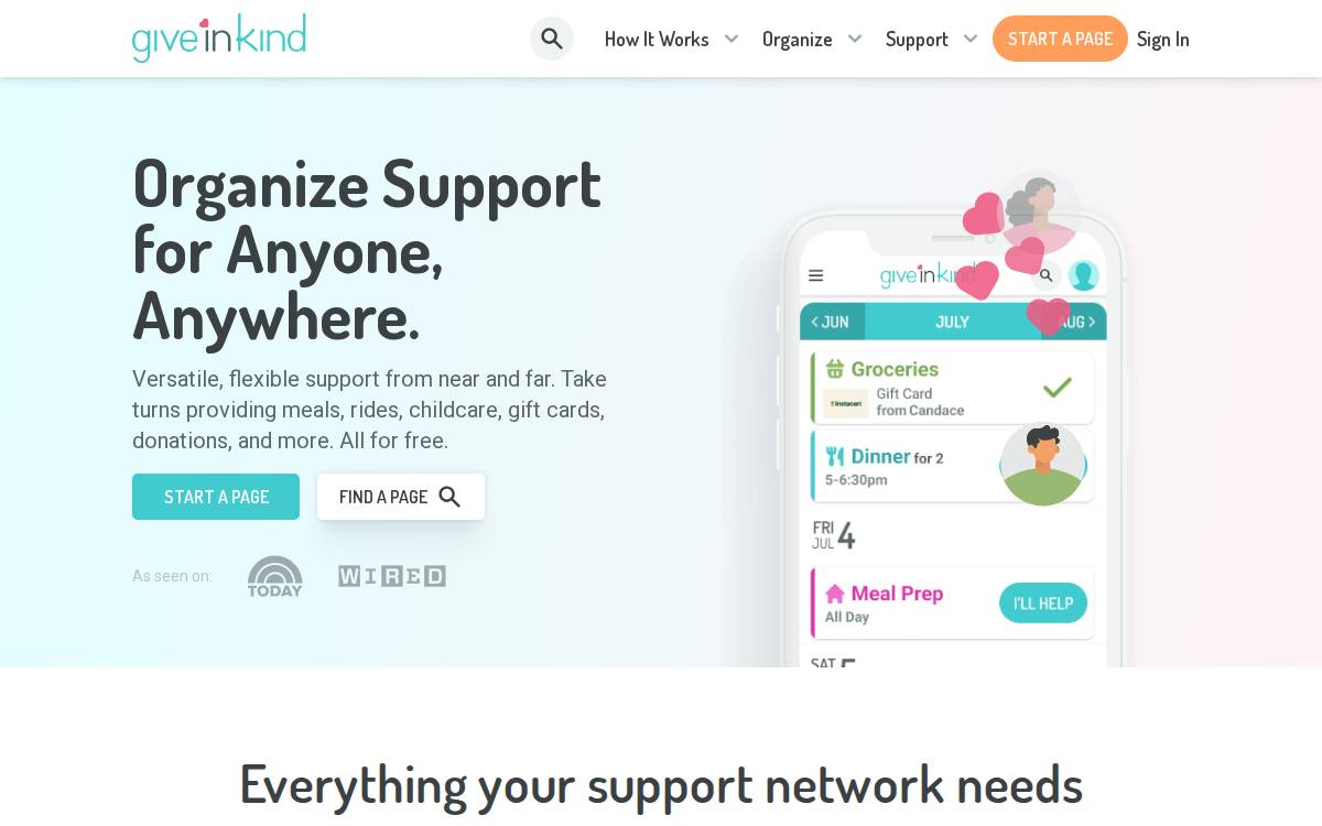 Give InKind website preview