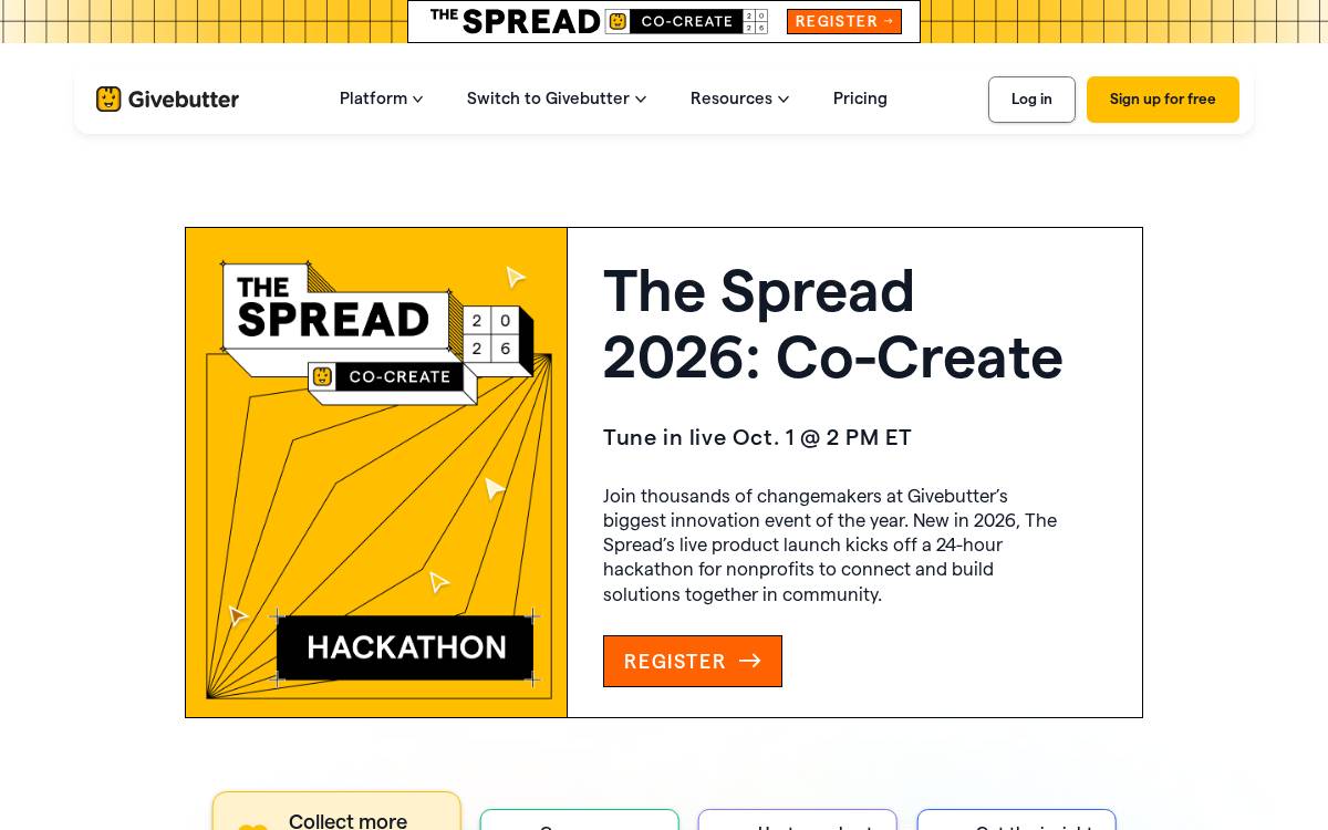Givebutter website preview