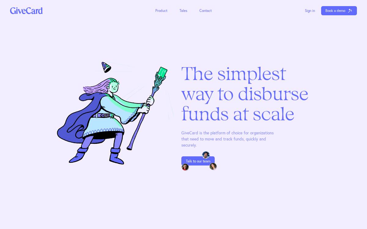 GiveCard website preview