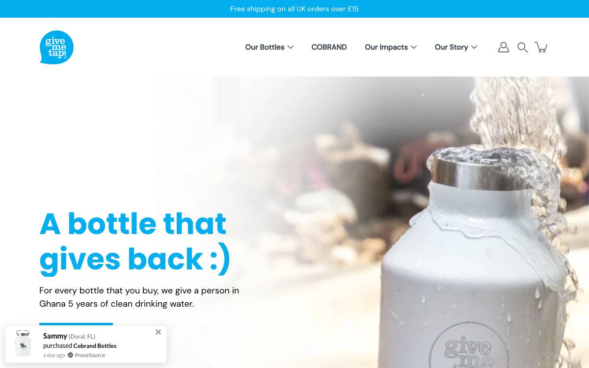 GiveMeTap website preview