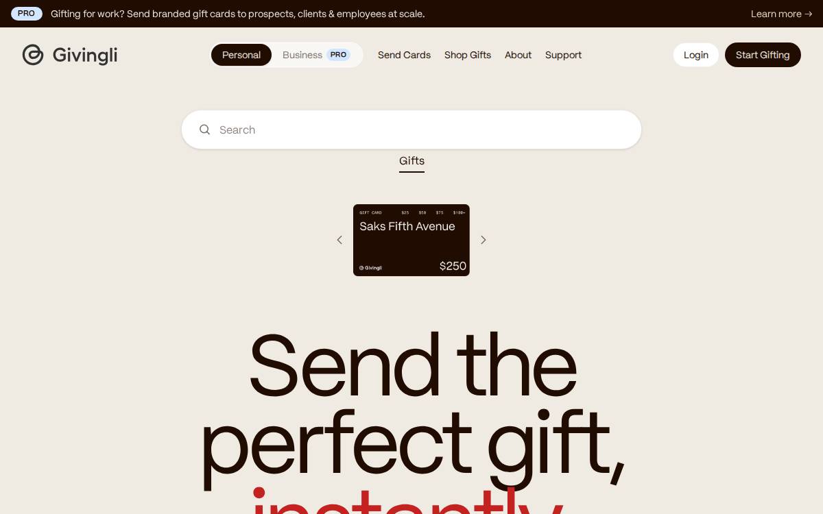 Givingli website preview