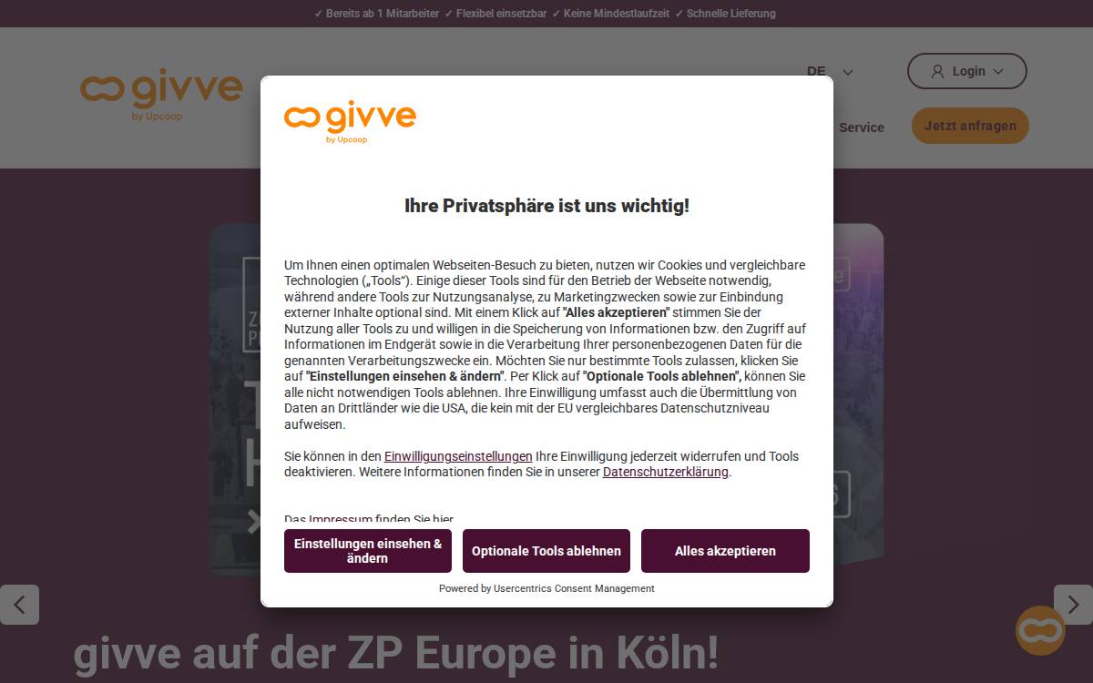 Givve website preview