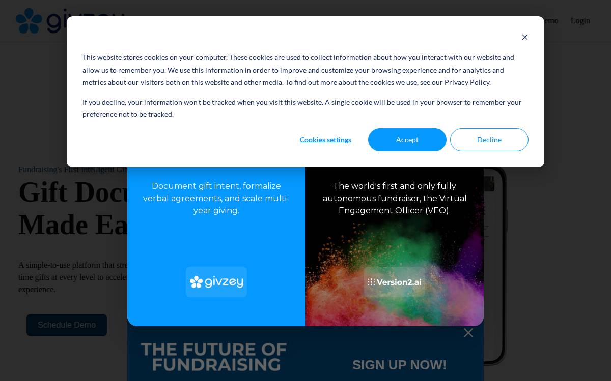 Givzey website preview