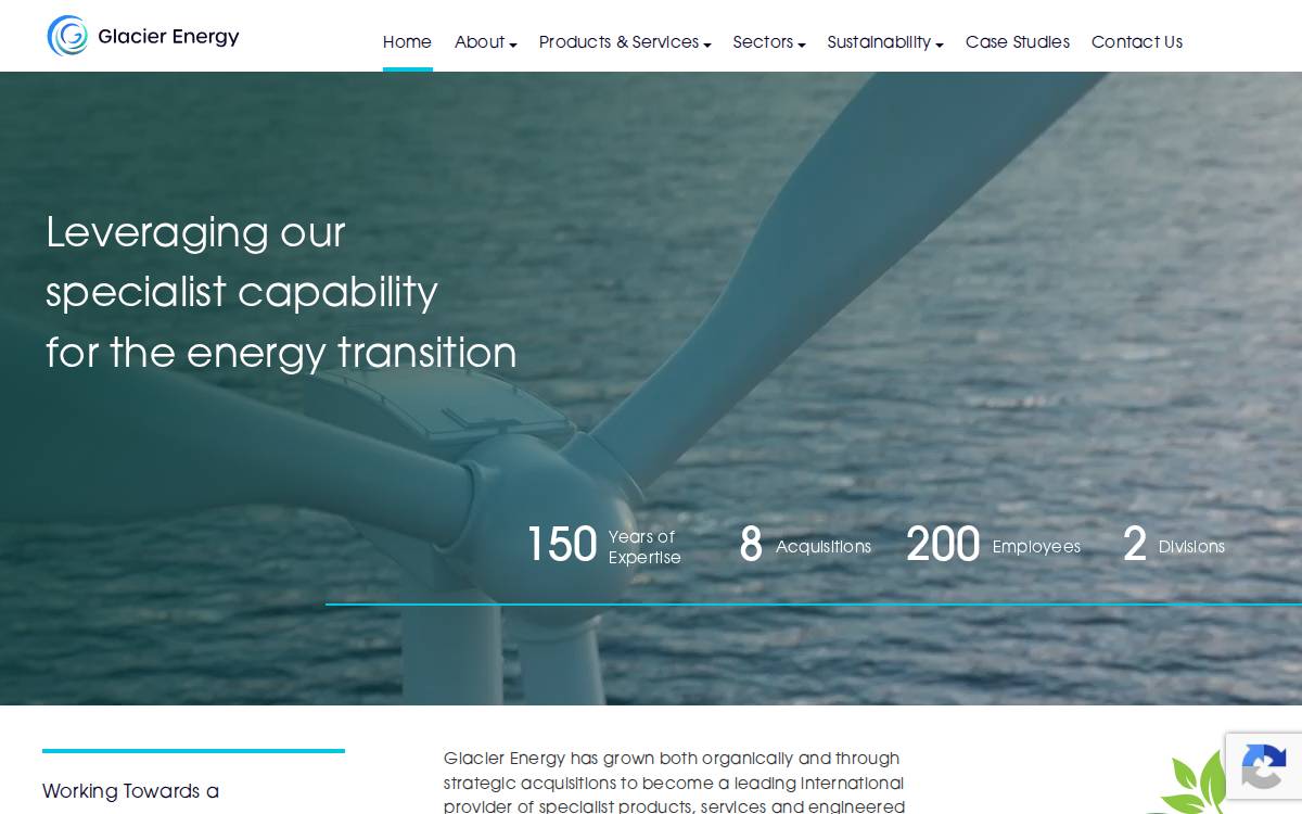 Glacier Energy Services website preview