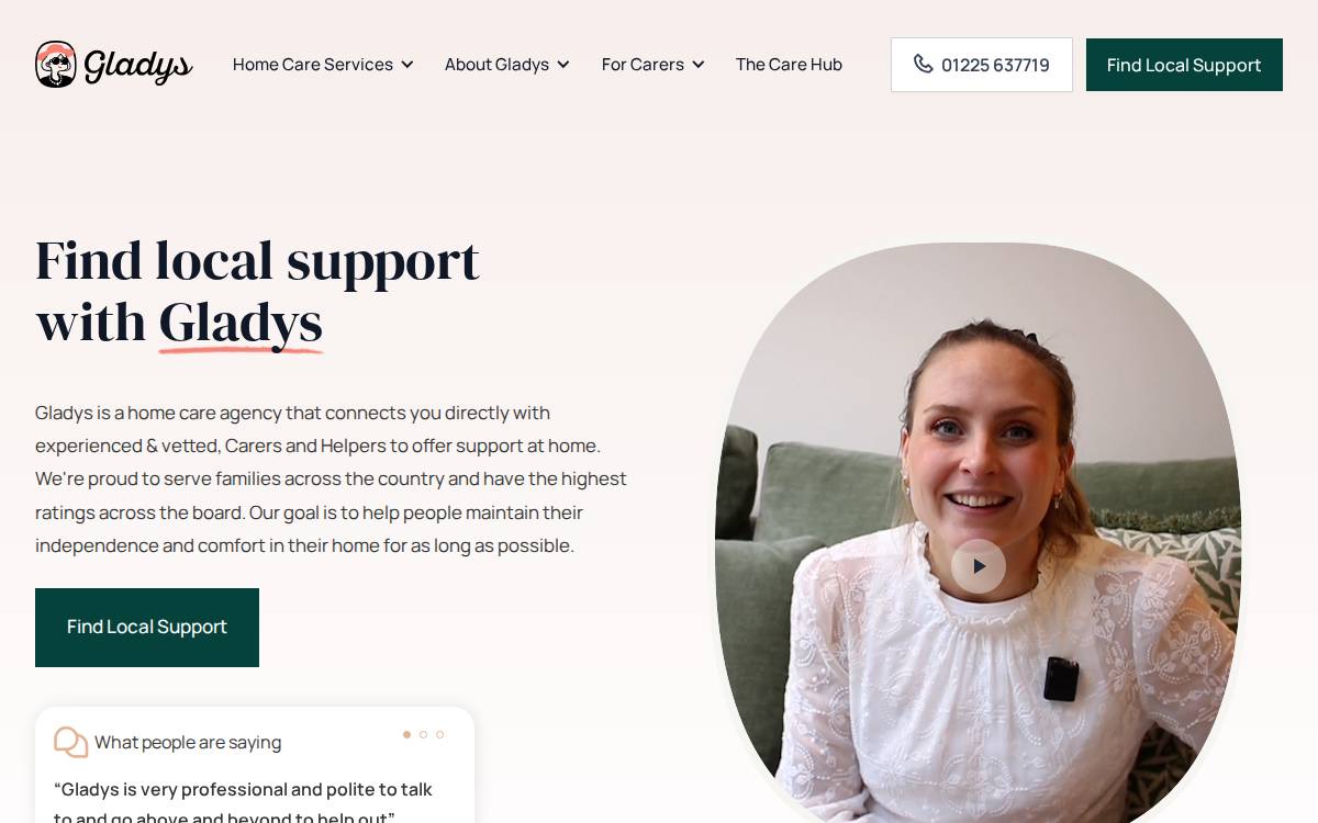 Gladys website preview
