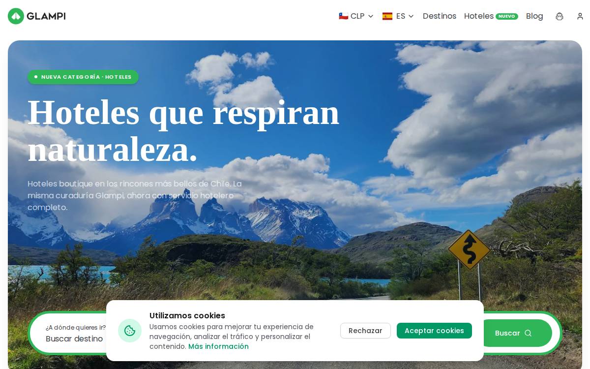 Glampi website preview