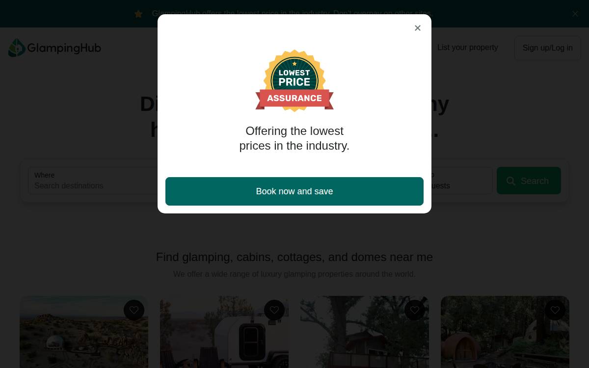 Glamping Hub website preview