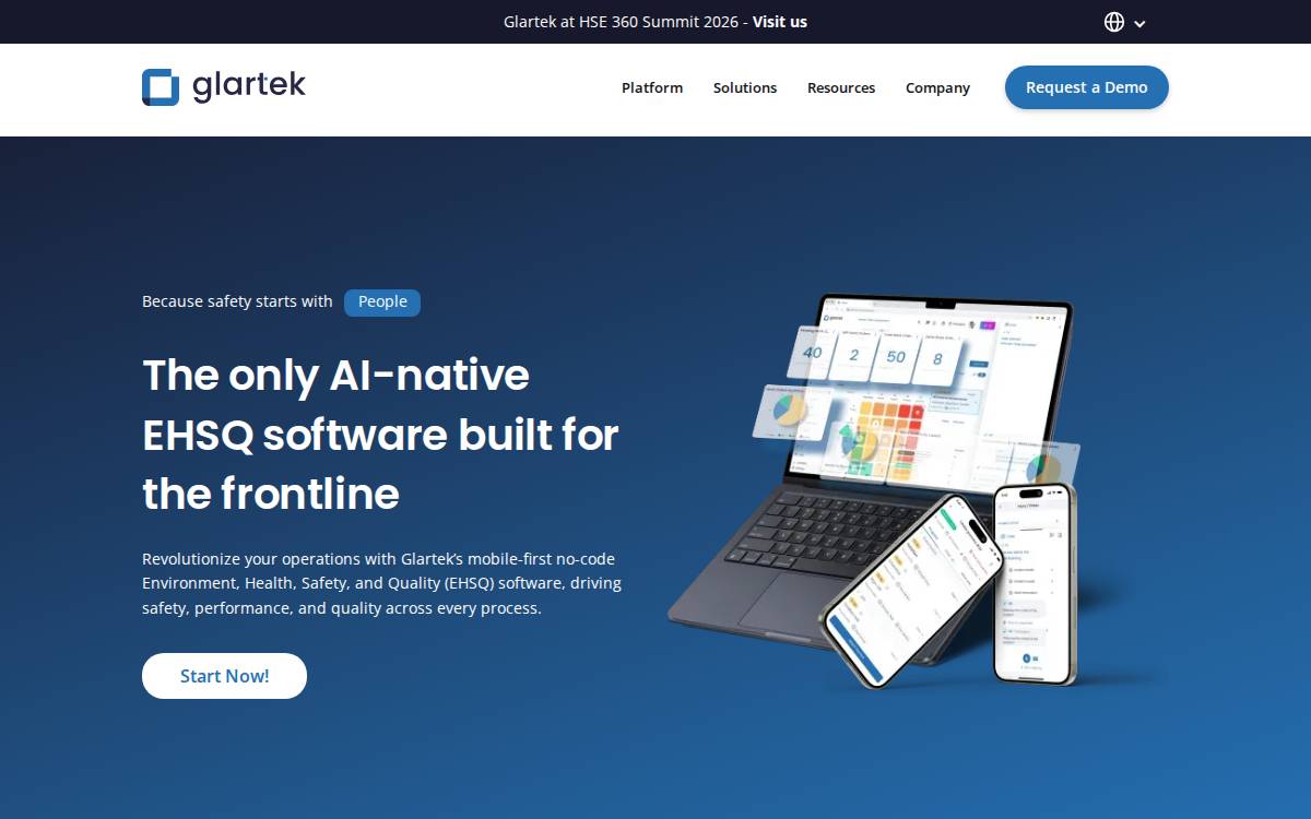 Glartek website preview