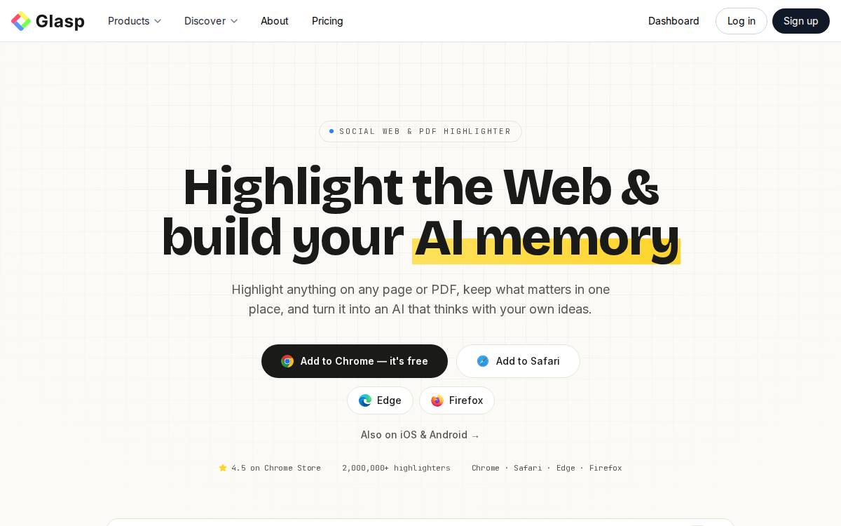 Glasp website preview