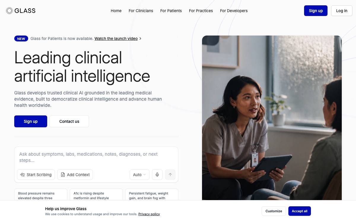 Glass Health website preview
