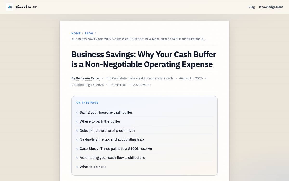 Glassjar website preview