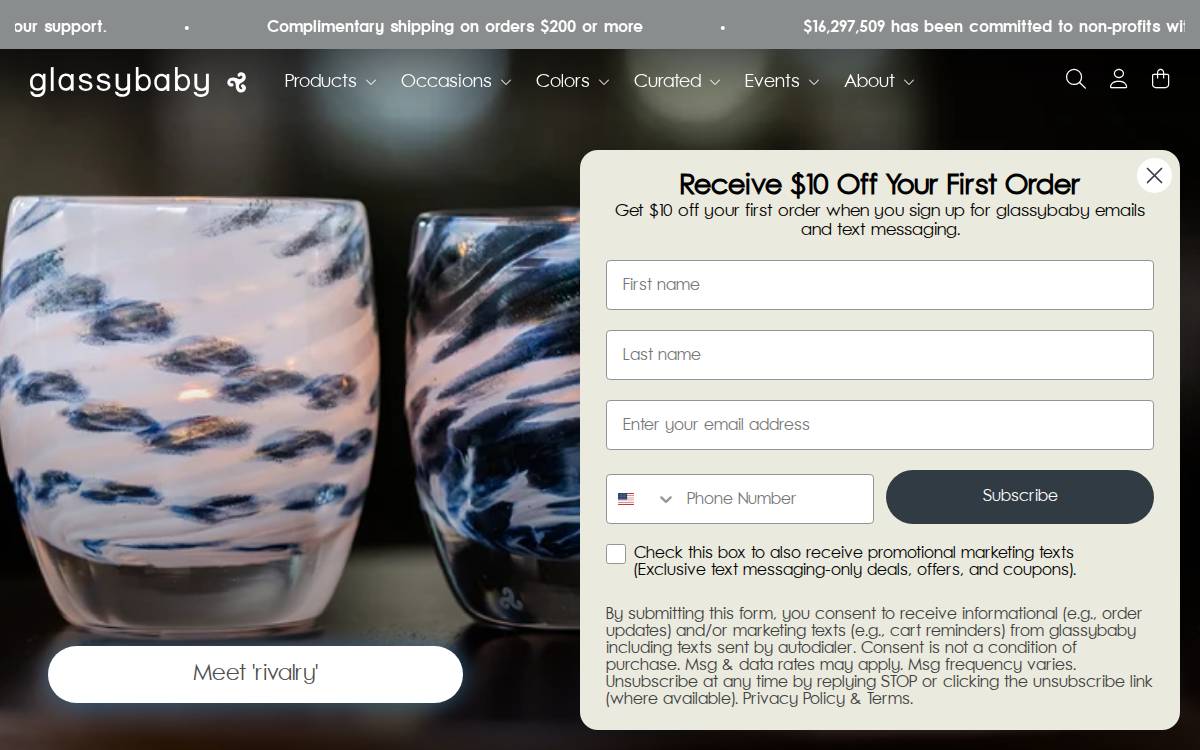 Glassybaby website preview