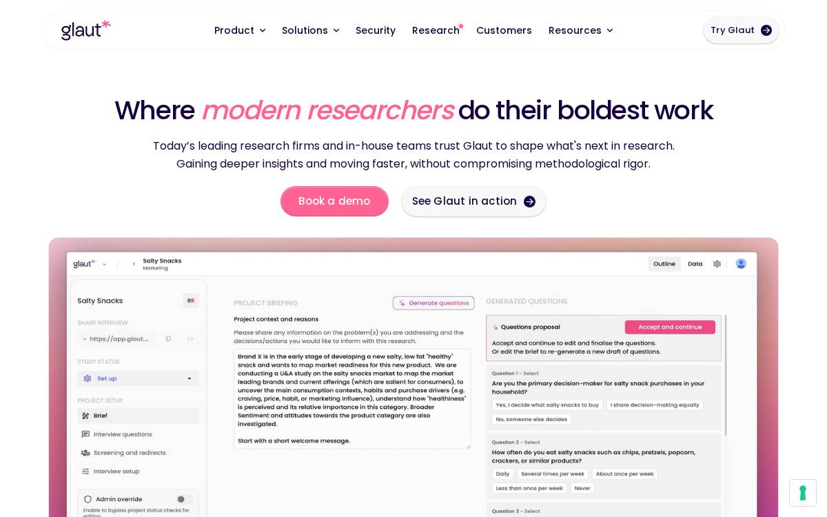 Glaut website preview
