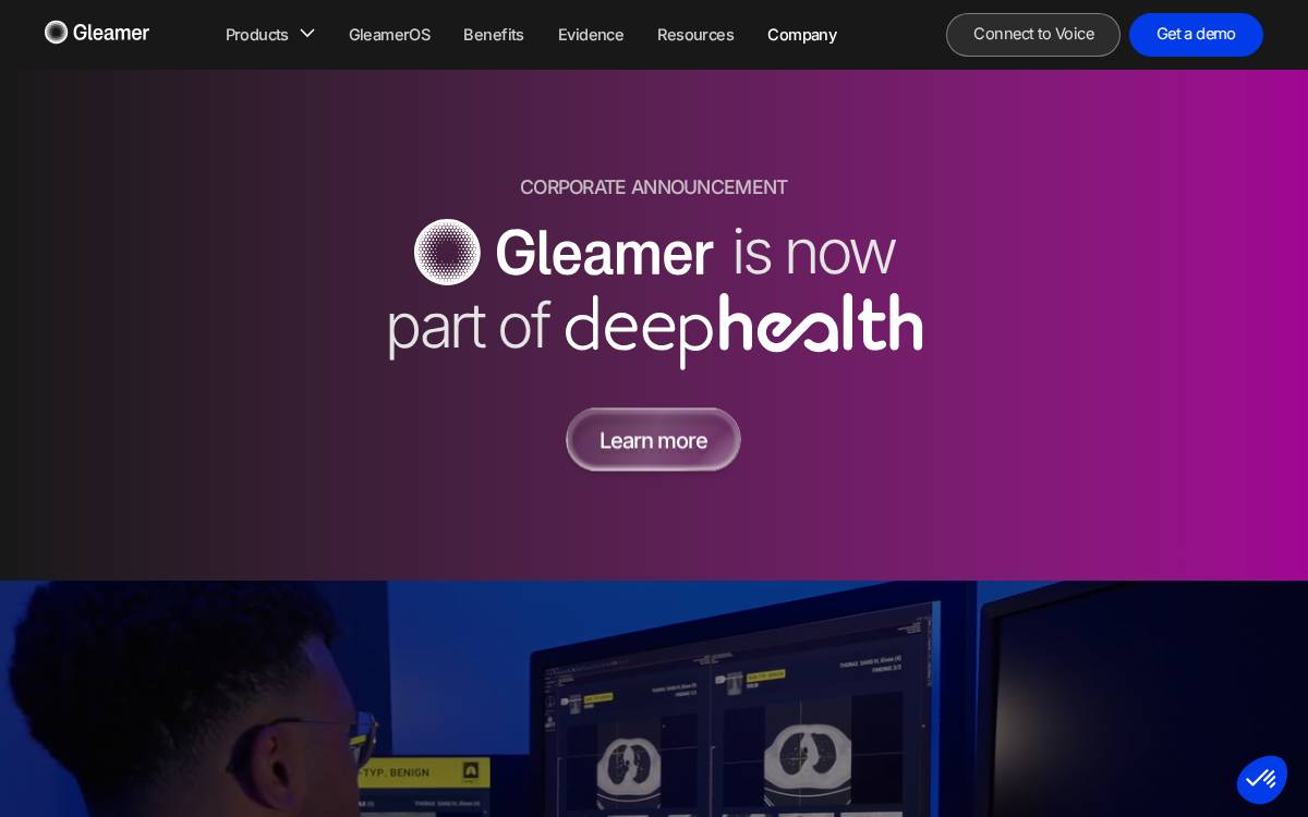 Gleamer website preview