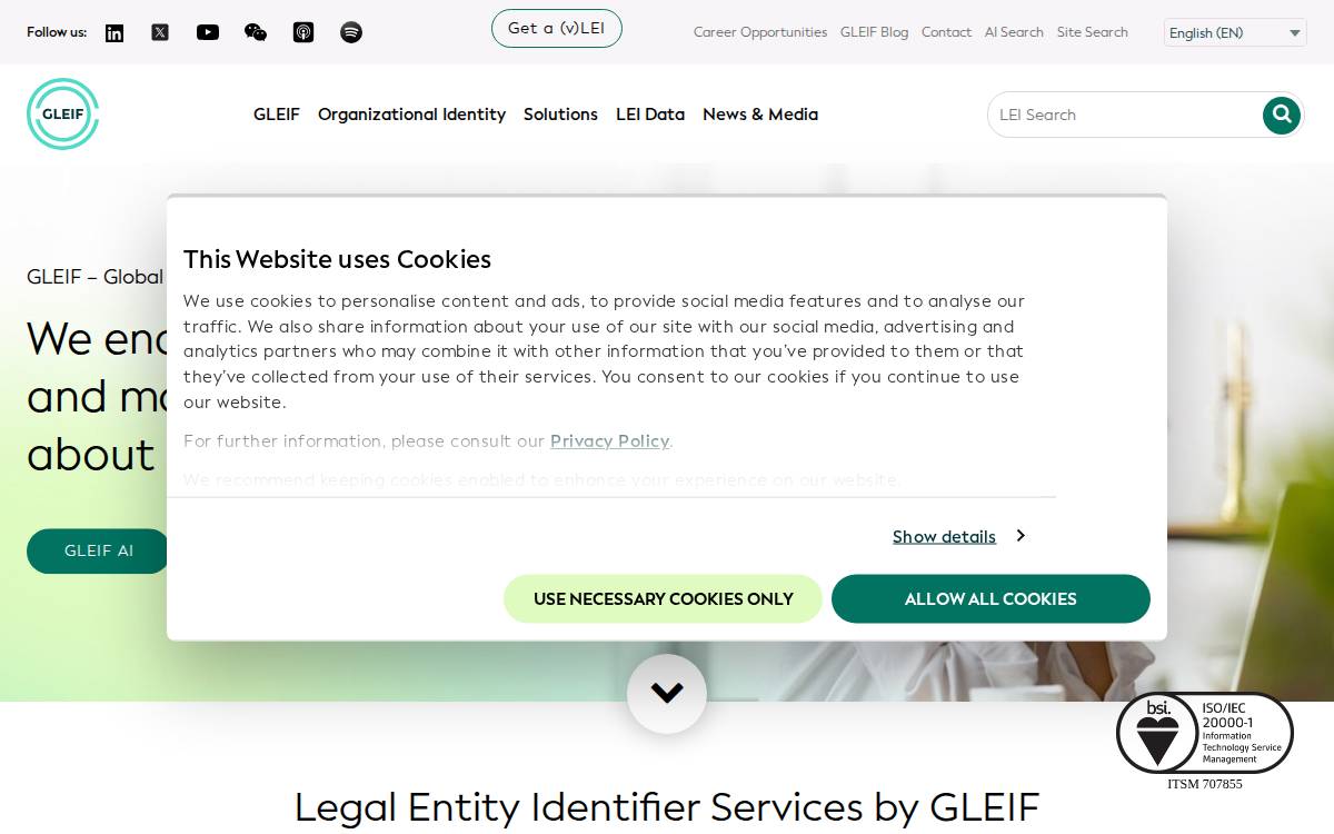 GLEIF's program website preview
