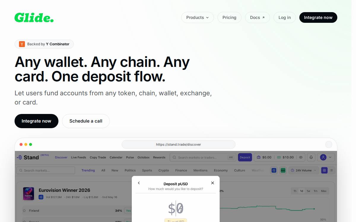Glide website preview