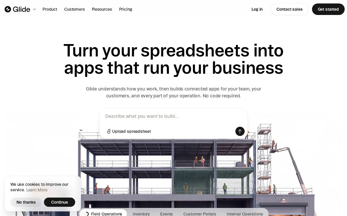 Glide website preview