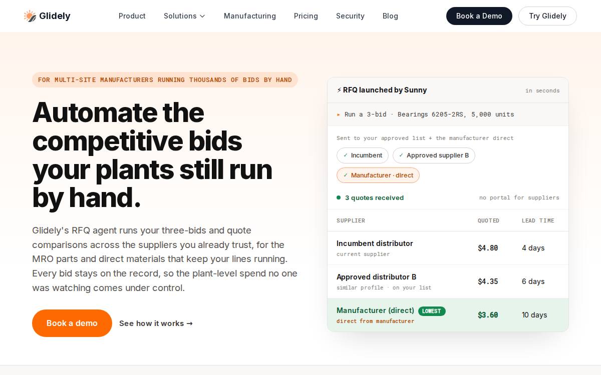 Glidely website preview