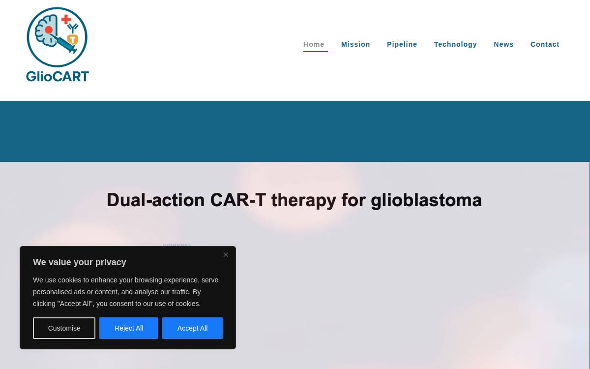 Gliocart website preview
