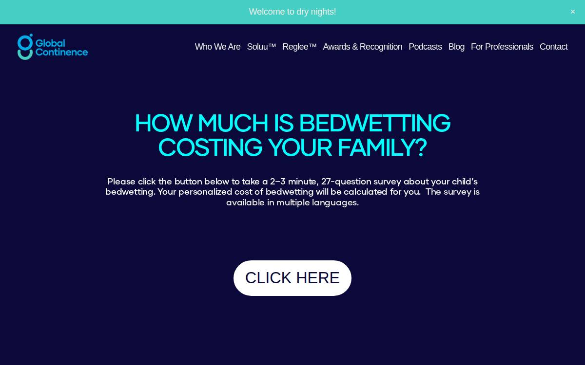 Global Continence website preview