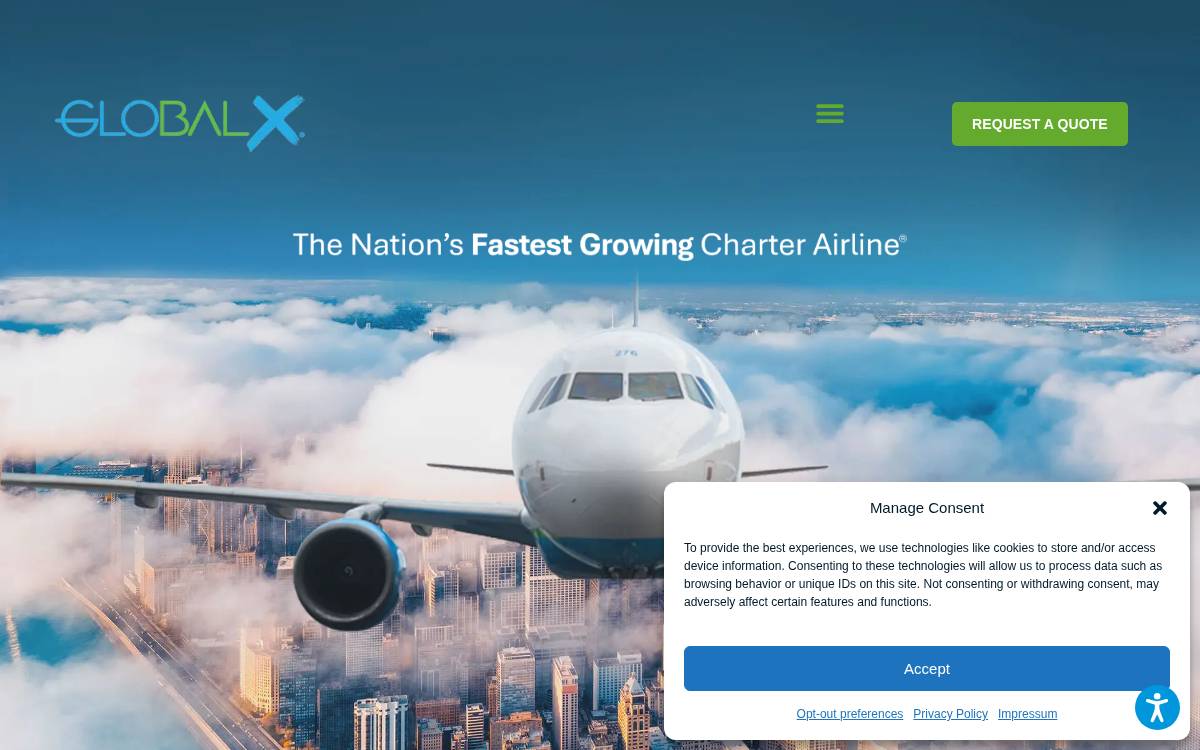 Global Crossing Airlines Group website preview