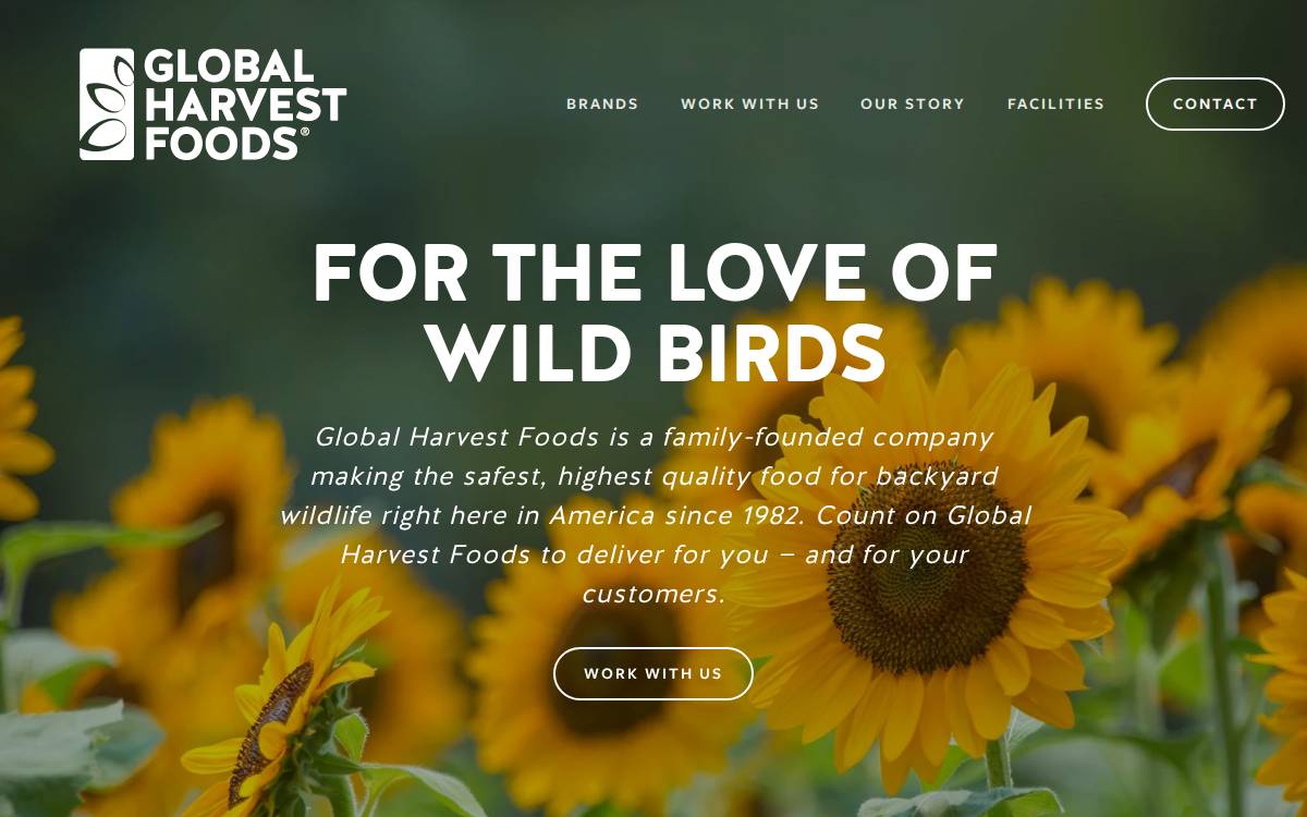 Global Harvest Foods website preview
