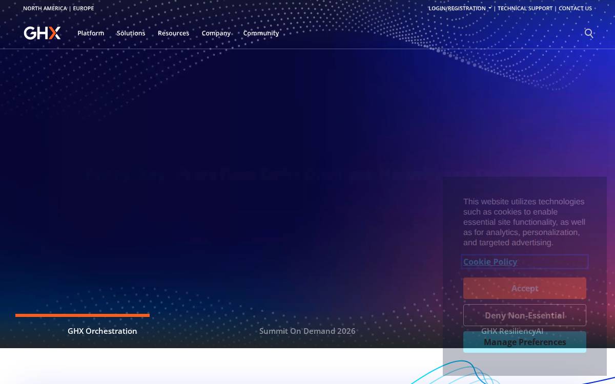 Global Healthcare Exchange, LLC website preview