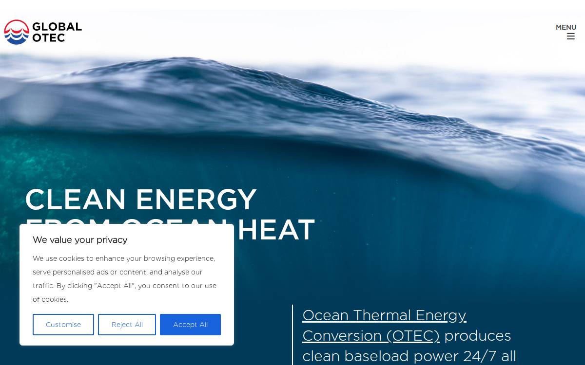 Global OTEC website preview