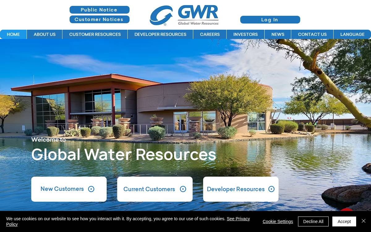 Global Water Resources website preview