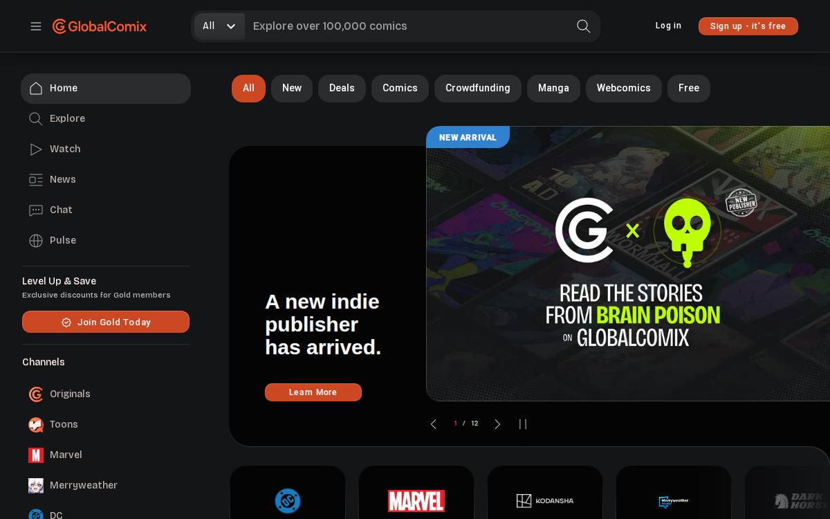 GlobalComix website preview
