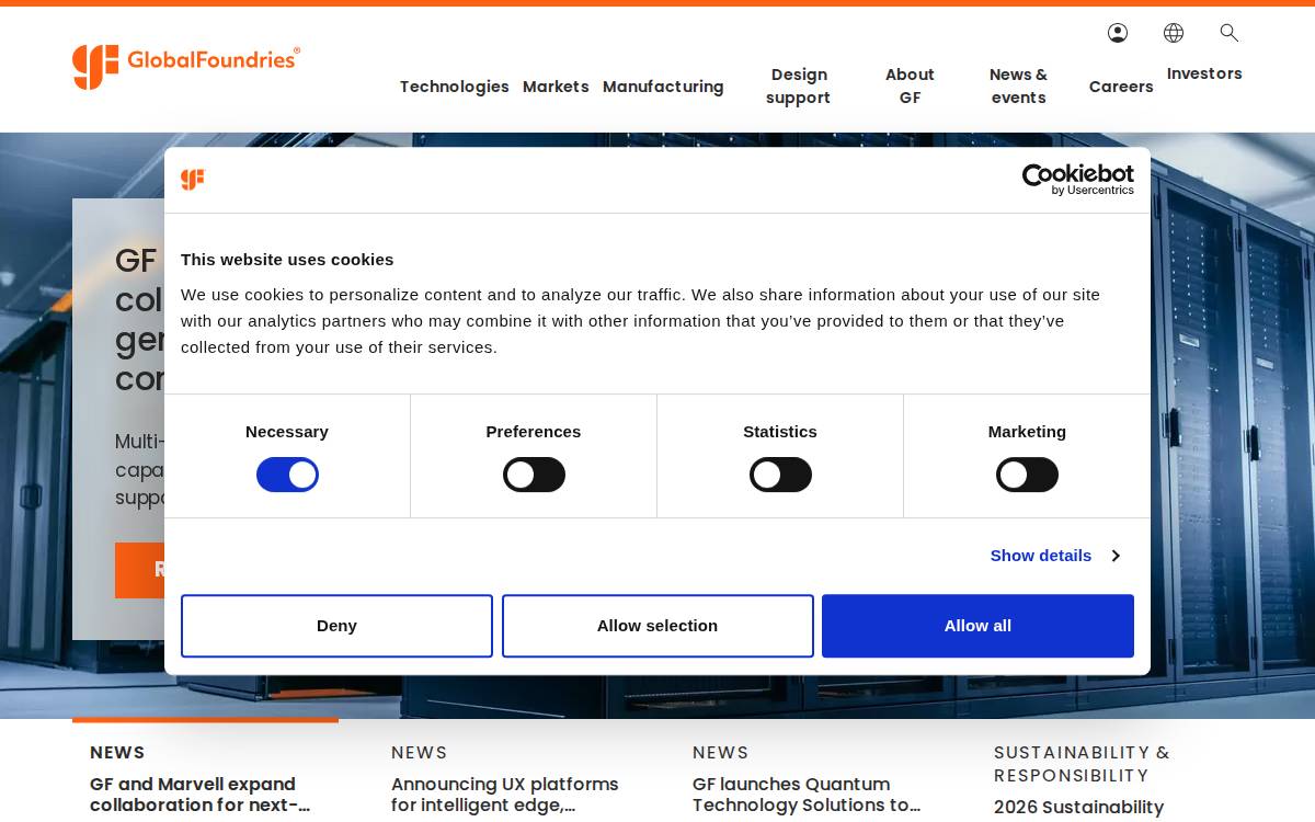 GlobalFoundries website preview
