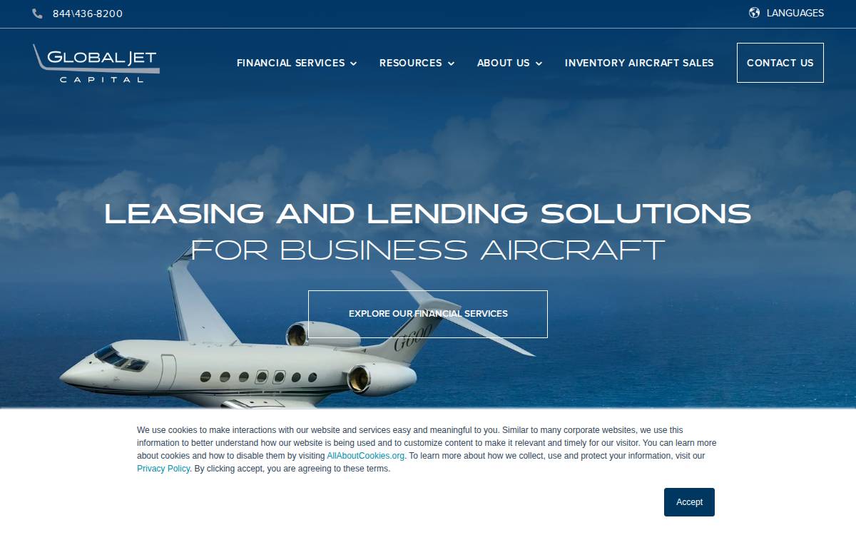 Global Jet Capital website preview