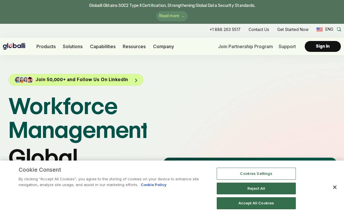 Globalli website preview