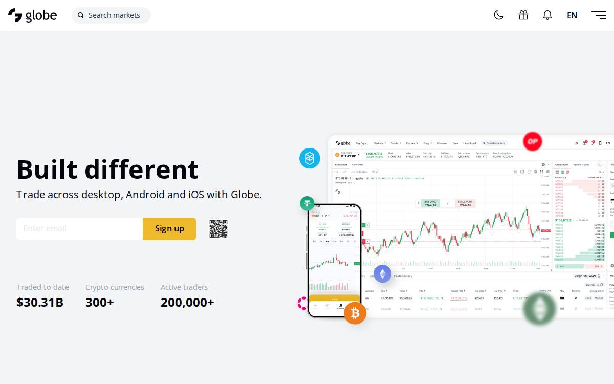 Globe website preview